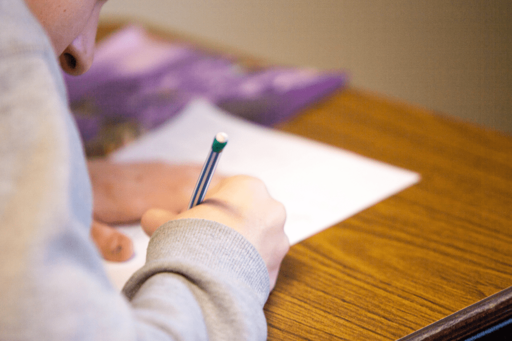 Top Tips to Ace Standardized Tests, image of a child working on a test.